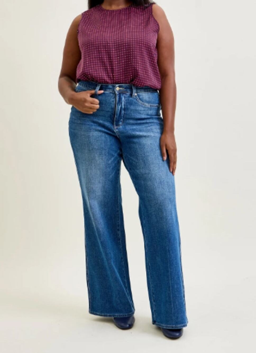 Judy Blue Lux Tummy Control Retro Wide Leg Jeans Women's 22W NWT
